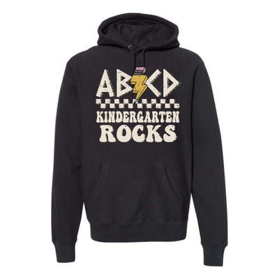 ABCD Kindergarten Rocks Back To School Kindergarten Teacher Premium Hoodie