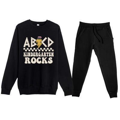 ABCD Kindergarten Rocks Back To School Kindergarten Teacher Premium Crewneck Sweatsuit Set