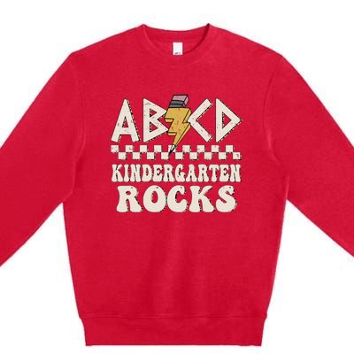 ABCD Kindergarten Rocks Back To School Kindergarten Teacher Premium Crewneck Sweatshirt