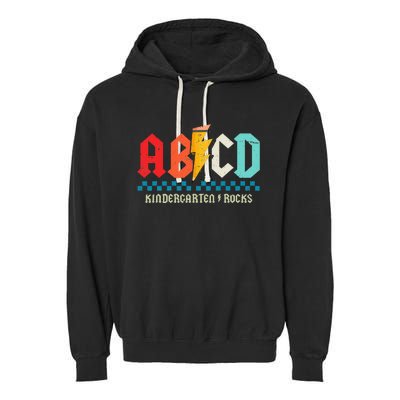 Abcd Kindergarten Rocks Pencil Lightning Students Teachers Garment-Dyed Fleece Hoodie