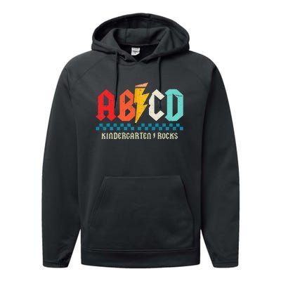 Abcd Kindergarten Rocks Pencil Lightning Students Teachers Performance Fleece Hoodie