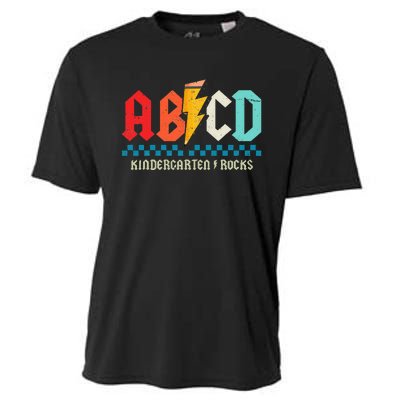 Abcd Kindergarten Rocks Pencil Lightning Students Teachers Cooling Performance Crew T-Shirt