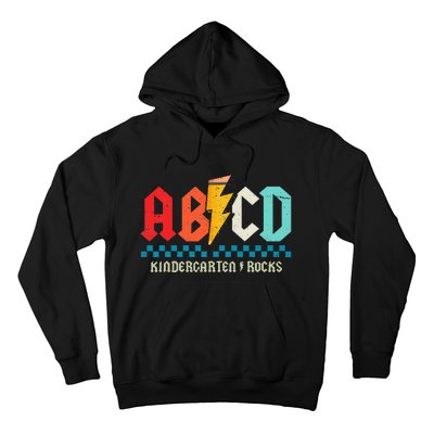 Abcd Kindergarten Rocks Pencil Lightning Students Teachers Hoodie