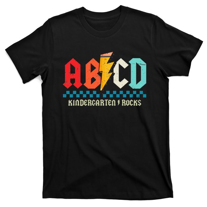 Abcd Kindergarten Rocks Pencil Lightning Students Teachers T-Shirt