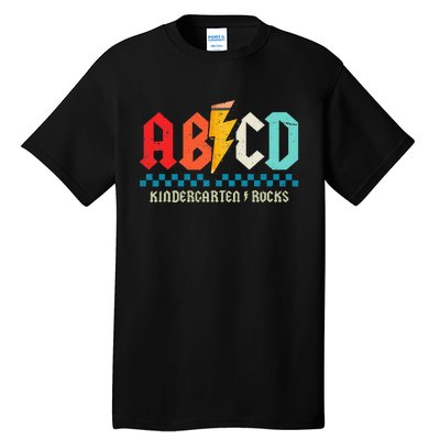 Abcd Kindergarten Rocks Pencil Lightning Students Teachers Tall T-Shirt