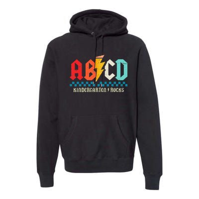 Abcd Kindergarten Rocks Pencil Lightning Students Teachers Premium Hoodie