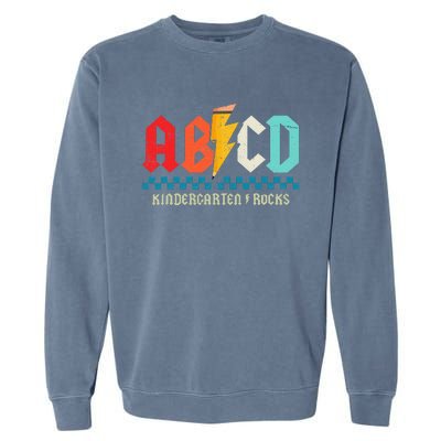 Abcd Kindergarten Rocks Pencil Lightning Students Teachers Garment-Dyed Sweatshirt