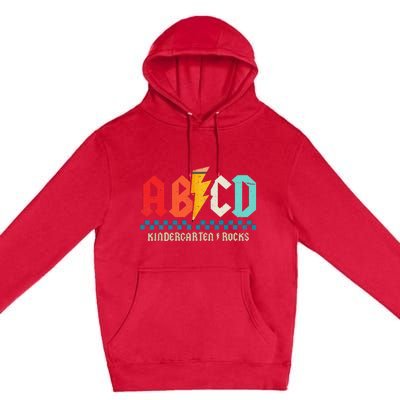 Abcd Kindergarten Rocks Pencil Lightning Students Teachers Premium Pullover Hoodie