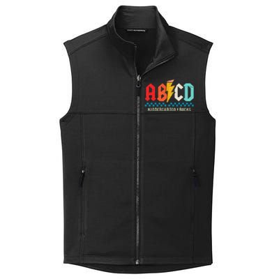 Abcd Kindergarten Rocks Pencil Lightning Students Teachers Collective Smooth Fleece Vest