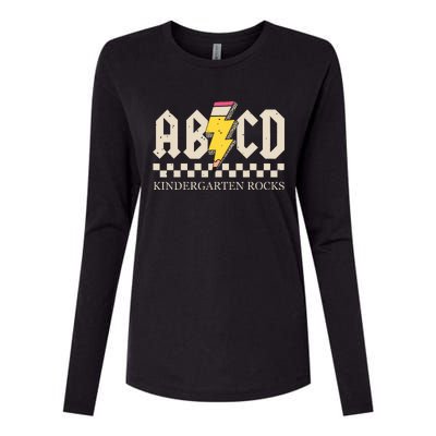 Abcd Kindergarten Rocks Pencil Lightning Teachers Rock Boy Womens Cotton Relaxed Long Sleeve T-Shirt