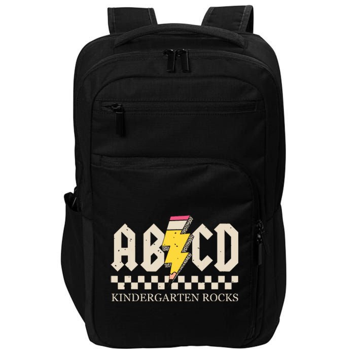 Abcd Kindergarten Rocks Pencil Lightning Teachers Rock Boy Impact Tech Backpack