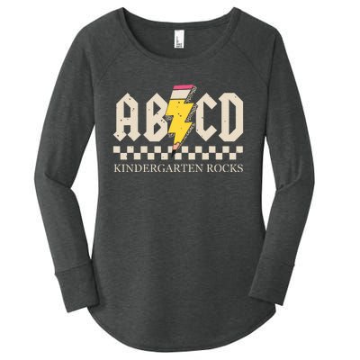 Abcd Kindergarten Rocks Pencil Lightning Teachers Rock Boy Women's Perfect Tri Tunic Long Sleeve Shirt