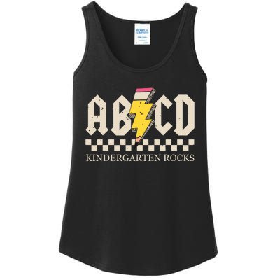 Abcd Kindergarten Rocks Pencil Lightning Teachers Rock Boy Ladies Essential Tank