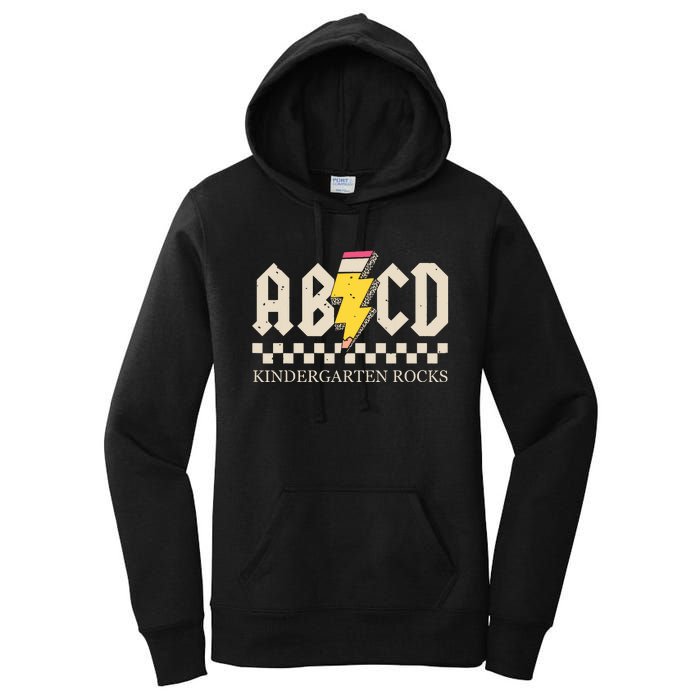 Abcd Kindergarten Rocks Pencil Lightning Teachers Rock Boy Women's Pullover Hoodie