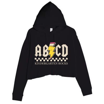 Abcd Kindergarten Rocks Pencil Lightning Teachers Rock Boy Crop Fleece Hoodie