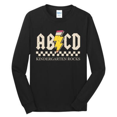 Abcd Kindergarten Rocks Pencil Lightning Teachers Rock Boy Tall Long Sleeve T-Shirt