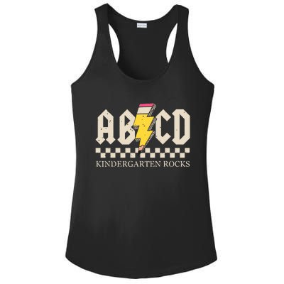 Abcd Kindergarten Rocks Pencil Lightning Teachers Rock Boy Ladies PosiCharge Competitor Racerback Tank