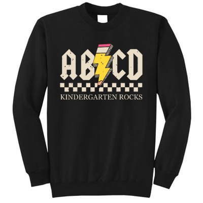 Abcd Kindergarten Rocks Pencil Lightning Teachers Rock Boy Tall Sweatshirt