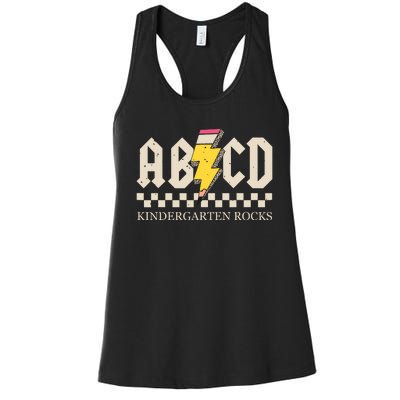 Abcd Kindergarten Rocks Pencil Lightning Teachers Rock Boy Women's Racerback Tank