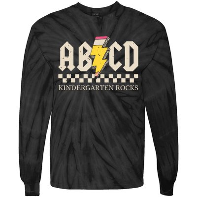 Abcd Kindergarten Rocks Pencil Lightning Teachers Rock Boy Tie-Dye Long Sleeve Shirt