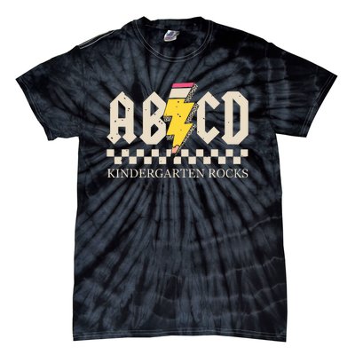 Abcd Kindergarten Rocks Pencil Lightning Teachers Rock Boy Tie-Dye T-Shirt