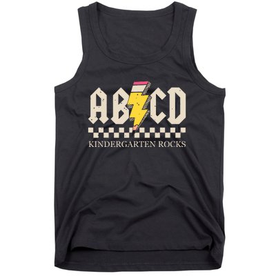 Abcd Kindergarten Rocks Pencil Lightning Teachers Rock Boy Tank Top