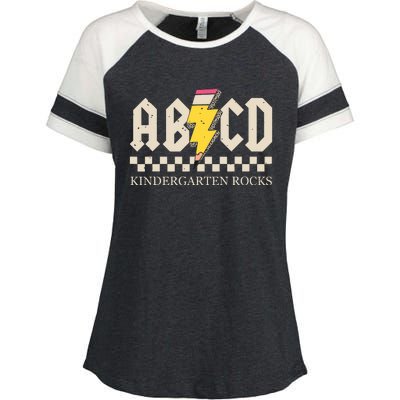 Abcd Kindergarten Rocks Pencil Lightning Teachers Rock Boy Enza Ladies Jersey Colorblock Tee