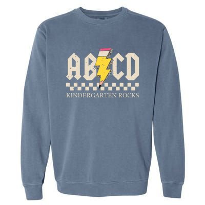 Abcd Kindergarten Rocks Pencil Lightning Teachers Rock Boy Garment-Dyed Sweatshirt