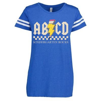 Abcd Kindergarten Rocks Pencil Lightning Teachers Rock Boy Enza Ladies Jersey Football T-Shirt