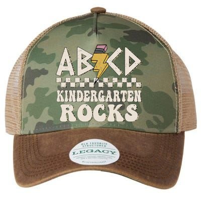 ABCD Kindergarten Rocks Back To School Kindergarten Teacher Legacy Tie Dye Trucker Hat