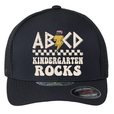 ABCD Kindergarten Rocks Back To School Kindergarten Teacher Flexfit Unipanel Trucker Cap