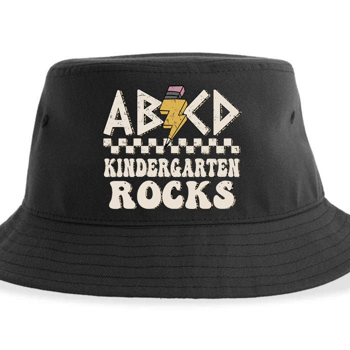 ABCD Kindergarten Rocks Back To School Kindergarten Teacher Sustainable Bucket Hat