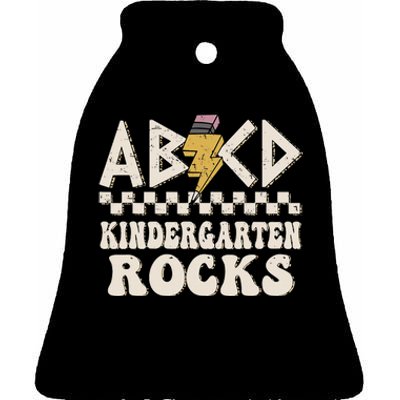 ABCD Kindergarten Rocks Back To School Kindergarten Teacher Ceramic Bell Ornament