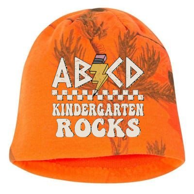 ABCD Kindergarten Rocks Back To School Kindergarten Teacher Kati - Camo Knit Beanie