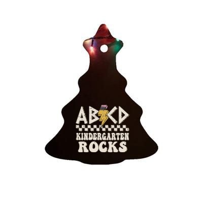 ABCD Kindergarten Rocks Back To School Kindergarten Teacher Ceramic Tree Ornament