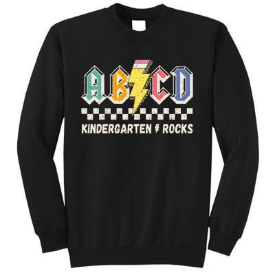 Abcd Kindergarten Rocks Pencil Lightning Teachers Rock Sweatshirt