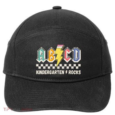 Abcd Kindergarten Rocks Pencil Lightning Teachers Rock 7-Panel Snapback Hat