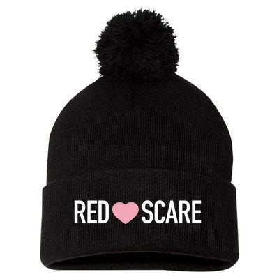 Anna Khachiyan Red Love Scare Pom Pom 12in Knit Beanie