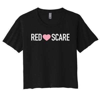 Anna Khachiyan Red Love Scare Women's Crop Top Tee