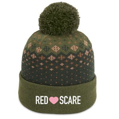 Anna Khachiyan Red Love Scare The Baniff Cuffed Pom Beanie