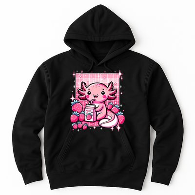 Axolotl Kawaii Strawberry Milk Shake Anime Axolotl Hoodie