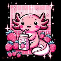 Axolotl Kawaii Strawberry Milk Shake Anime Axolotl Youth Performance Sprint T-Shirt