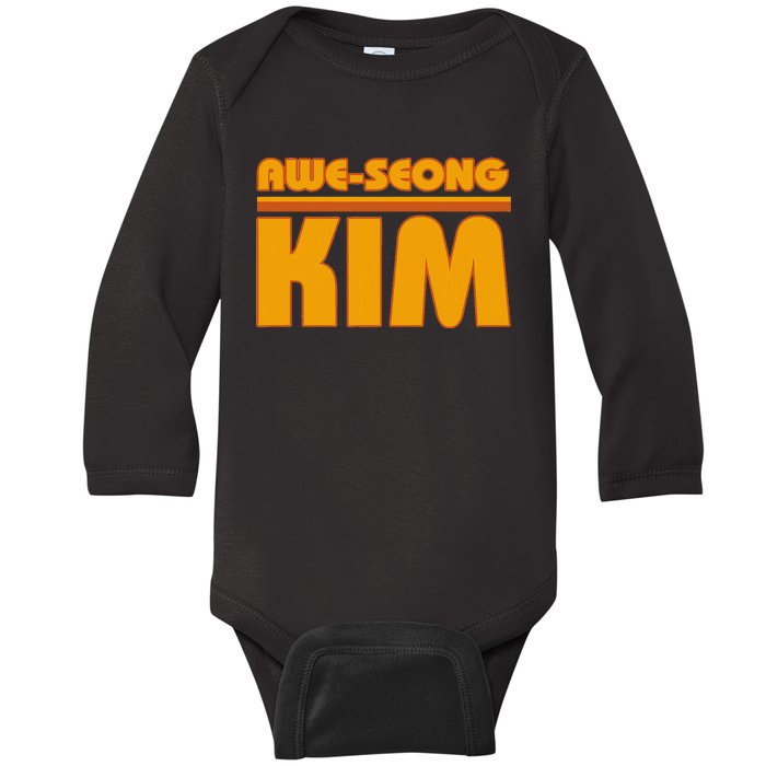 Aweseong Kim San Diego Baseball Baby Long Sleeve Bodysuit