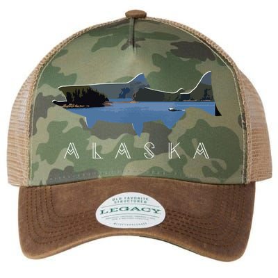 Alaskan King Salmon With Fishing Boat Saltwater Fishermen Legacy Tie Dye Trucker Hat