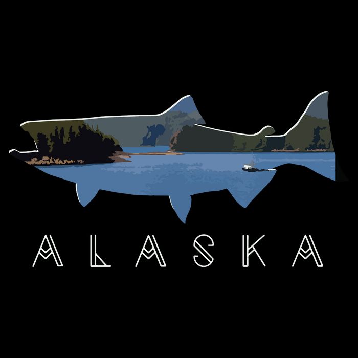 Alaskan King Salmon With Fishing Boat Saltwater Fishermen 16 in Basic Backpack