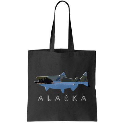 Alaskan King Salmon With Fishing Boat Saltwater Fishermen Bag