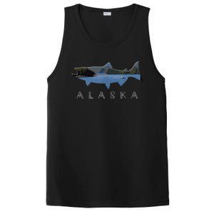 Alaskan King Salmon With Fishing Boat Saltwater Fishermen PosiCharge Competitor Tank