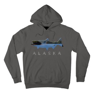 Alaskan King Salmon With Fishing Boat Saltwater Fishermen Hoodie