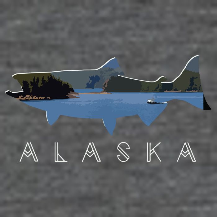 Alaskan King Salmon With Fishing Boat Saltwater Fishermen Backpack