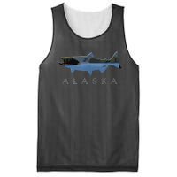 Alaskan King Salmon With Fishing Boat Saltwater Fishermen Mesh Reversible Basketball Jersey Tank